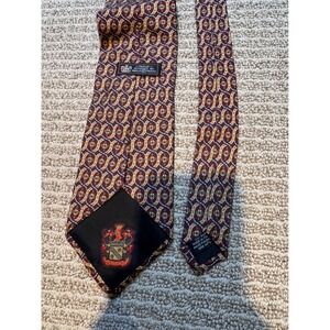 Paolo Designed by Paolo Gucci Silk Tie Burgundy Gold Geometric Made in Italy